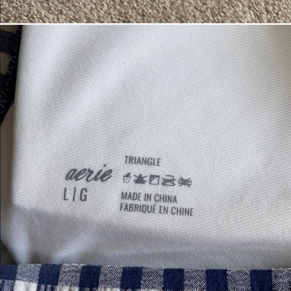 NWT Aerie gingham Swim Top - Picture 3 of 4